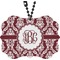 Maroon & White Rear View Mirror Charm (Personalized)