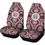 Maroon & White Car Seat Covers (Set of Two) (Personalized)
