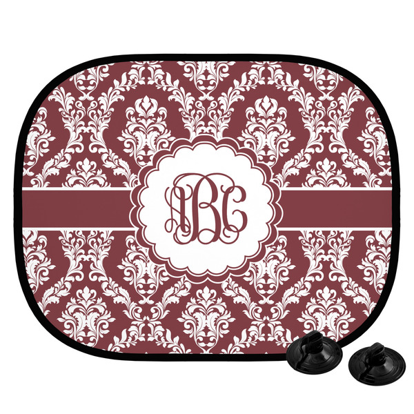 Custom Maroon & White Car Side Window Sun Shade (Personalized)