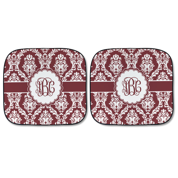 Maroon & White Car Sun Shades - FRONT