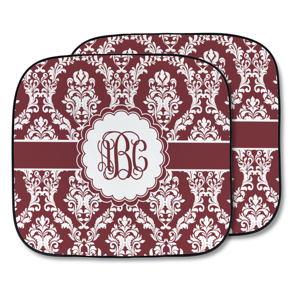 Custom Maroon & White Car Sun Shade - Two Piece (Personalized)