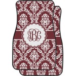 Maroon & White Car Floor Mats (Front Seat) (Personalized)