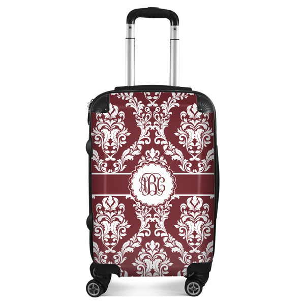 Custom Maroon & White Suitcase - 20" Carry On (Personalized)