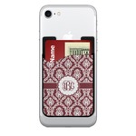 Maroon & White 2-in-1 Cell Phone Credit Card Holder & Screen Cleaner (Personalized)