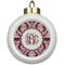 Maroon & White Ceramic Ball Ornament (Personalized)