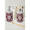 Maroon & White Ceramic Bathroom Accessories - LIFESTYLE (toothbrush holder & soap dispenser)
