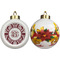 Maroon & White Ceramic Christmas Ornament - Poinsettias (APPROVAL)
