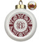Maroon & White Ceramic Ball Ornaments - Poinsettia Garland (Personalized)