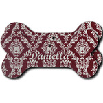 Maroon & White Ceramic Dog Ornament - Front & Back w/ Monogram