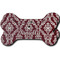 Maroon & White Ceramic Dog Ornament - Front & Back w/ Monogram