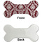Maroon & White Ceramic Flat Ornament - Bone Front & Back Single Print (APPROVAL)