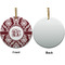 Maroon & White Ceramic Flat Ornament - Circle Front & Back (APPROVAL)