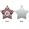 Maroon & White Ceramic Flat Ornament - Star Front & Back (APPROVAL)