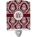 Maroon & White Ceramic Night Light (Personalized)