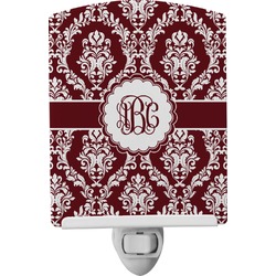 Maroon & White Ceramic Night Light (Personalized)