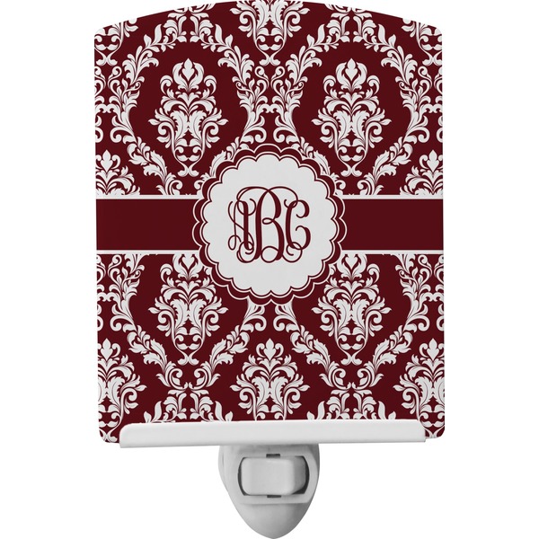 Custom Maroon & White Ceramic Night Light (Personalized)