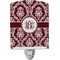 Maroon & White Ceramic Night Light (Personalized)