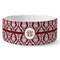Maroon & White Ceramic Dog Bowl - Medium (Personalized)
