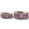 Maroon & White Ceramic Dog Bowls - Size Comparison