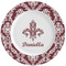 Maroon & White Ceramic Plate w/Rim