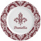 Maroon & White Ceramic Dinner Plates (Set of 4) (Personalized)