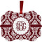 Maroon & White Christmas Ornament (Front View)