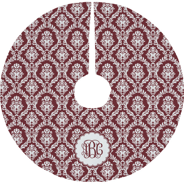Custom Maroon & White Tree Skirt (Personalized)