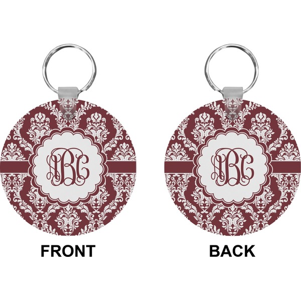 Maroon & White Circle Keychain (Front + Back)