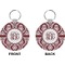 Maroon & White Circle Keychain (Front + Back)