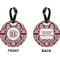 Maroon & White Circle Luggage Tag (Front + Back)