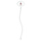 Maroon & White Clear Plastic 7" Stir Stick - Oval - Single Stick