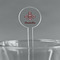Maroon & White 5.5" Round Plastic Stir Sticks - Clear (Personalized)
