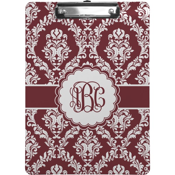 Custom Maroon & White Clipboard (Letter Size) (Personalized)