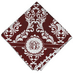 Maroon & White Cloth Dinner Napkin - Single w/ Monogram