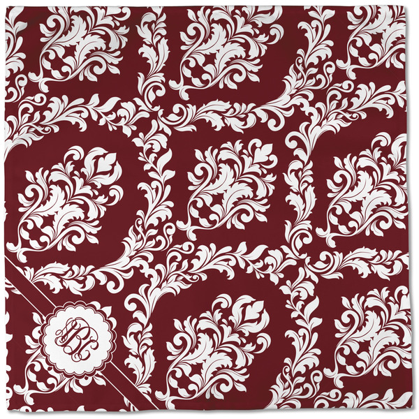 Maroon & White Cloth Napkins - Personalized Dinner (Full Open)
