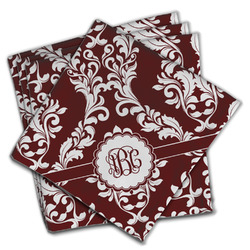 Maroon & White Cloth Napkins (Set of 4) (Personalized)