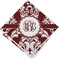 Maroon & White Cloth Napkins - Personalized Lunch (Folded Four Corners)