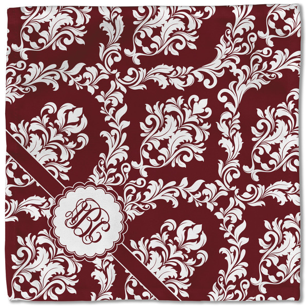 Maroon & White Cloth Napkins - Personalized Lunch (Single Full Open)