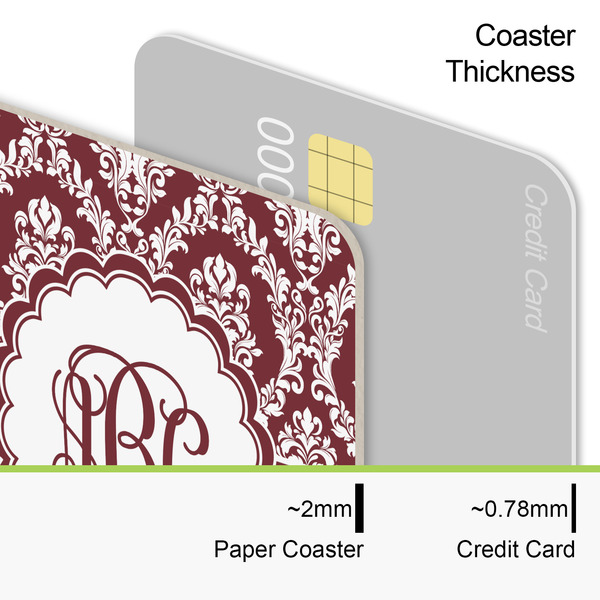 Maroon & White Coaster Thickness