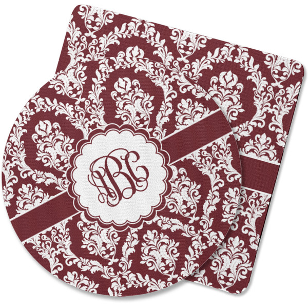 Custom Maroon & White Rubber Backed Coaster (Personalized)