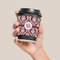 Maroon & White Coffee Cup Sleeve - LIFESTYLE