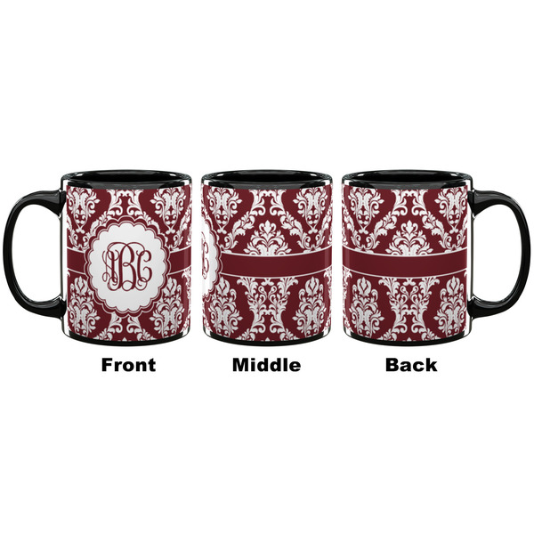 Maroon & White Coffee Mug - 11 oz - Black APPROVAL