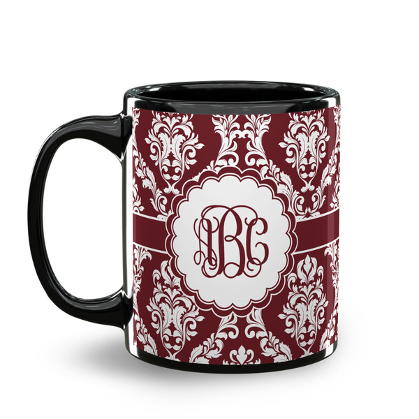 Maroon & White Coffee Mug - 11 oz - Black