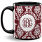 Maroon & White 11 Oz Coffee Mug - Black (Personalized)