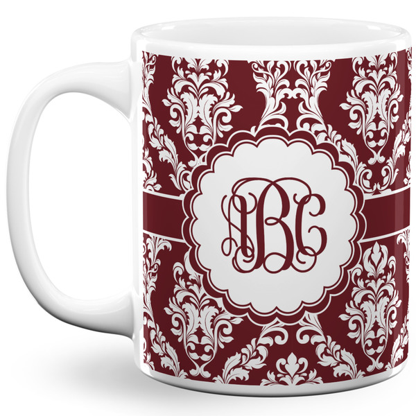 Custom Maroon & White 11 Oz Coffee Mug - White (Personalized)