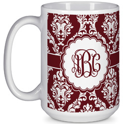 Maroon & White 15 Oz Coffee Mug - White (Personalized)