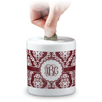 Maroon & White Coin Bank (Personalized)