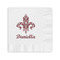 Maroon & White Coined Cocktail Napkins (Personalized)