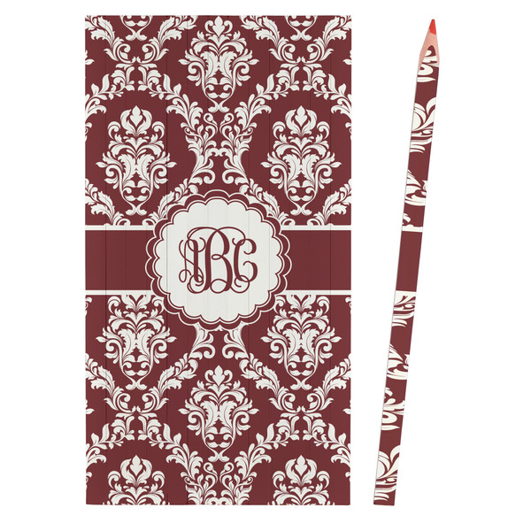 Maroon & White Colored Pencils - Front View
