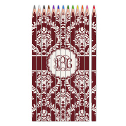 Maroon & White Colored Pencils (Personalized)
